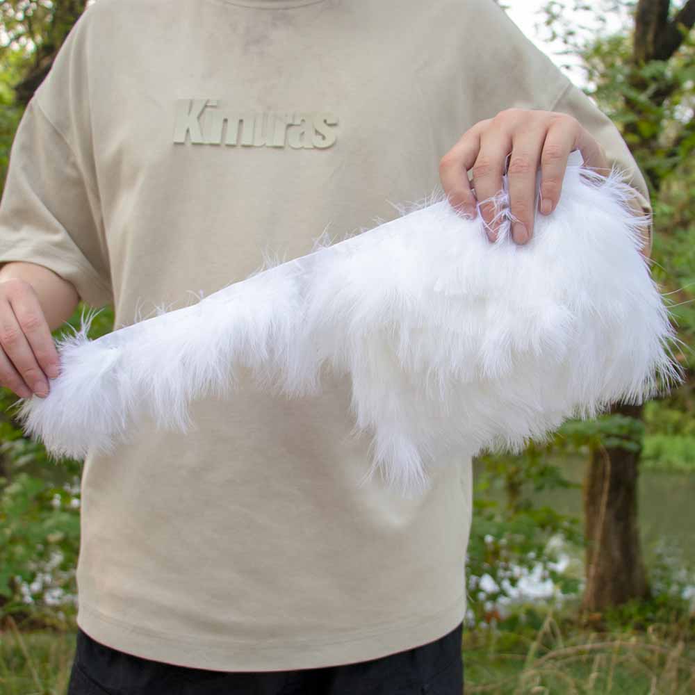 1M Weiche Truthahnfedern Besatz Fransen 8-10cm Weiß Marabu Feder für DIY Nähen Kleidung Bänder Hochzeitsfeier Kleid Dekoration