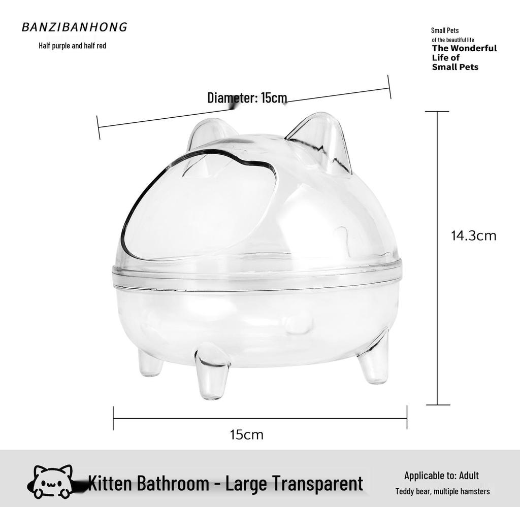 Panoramic Transparent Anti-Splash Bathroom for Small Pets