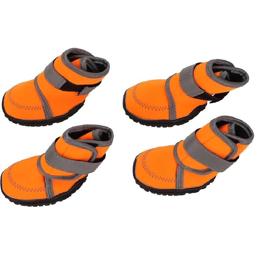 

Yosoo 4 шт. обувь для собак, мягкая резиновая защита для лап домашних питомцев, ботинки для щенков со светоотражающими ремешками для активного отдыха (XL) Medium