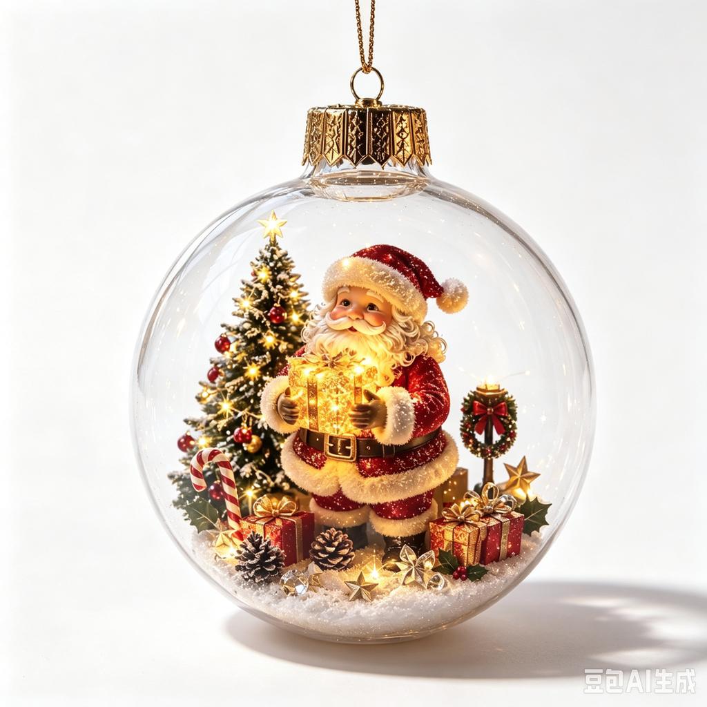 Leuchtende Weihnachtsgeschichte Ornamente 8x8cm Kunststoff Weihnachtsbaum Hängekugel mit Aufhängeseil Festlicher Anhänger Dekor für Weihnachtsbaum