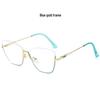New Style Photochromic Anti-Blue Light Cat Eye Half-Frame Glasses with Metal Spring Hinges