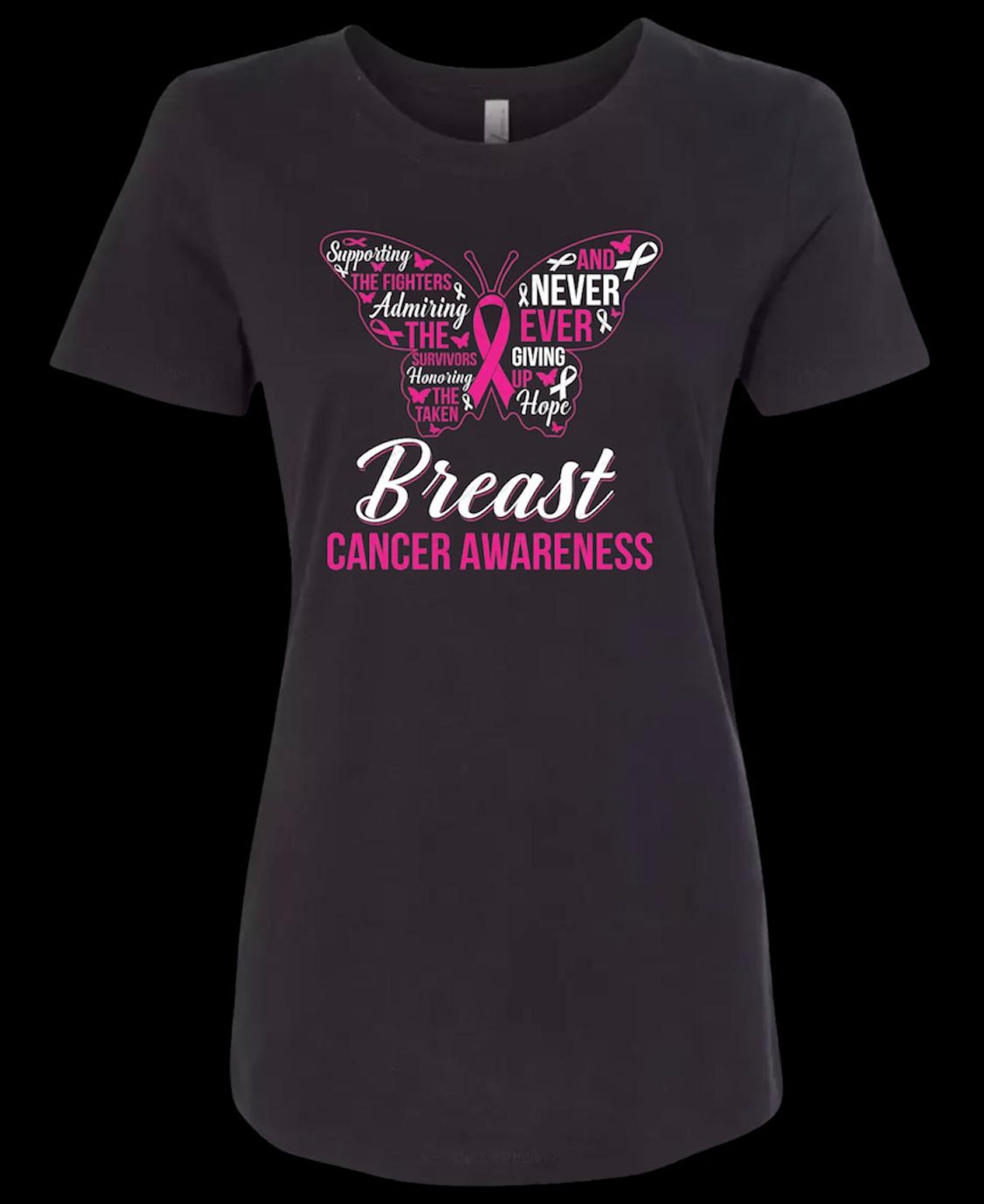 Butterfly Strength Breast Cancer Awareness T shirt 2XL