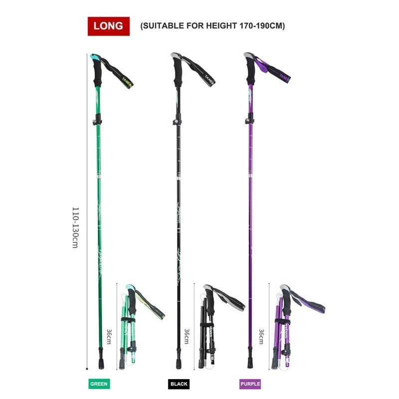 1 stk 5-seksjons utendørs sammenleggbar turstav camping bærbar gåstav for nordisk eldre teleskopisk lett å putte i vesken