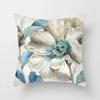 Blue Flower and Bird Print Decorative Pillowcase Living Room Office Ornaments Home Pillowcase