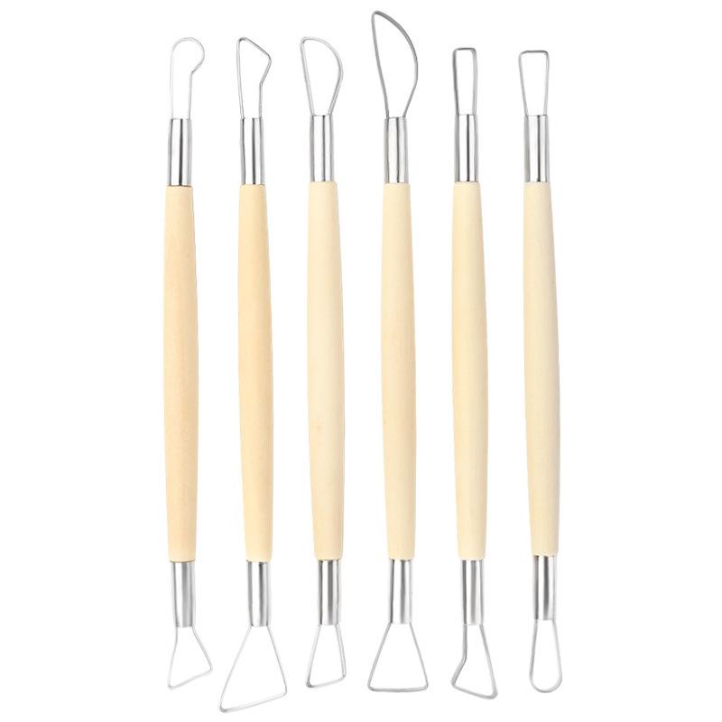 6-Piece Double-Ended Clay Sculpting Tool Set for Handmade DIY Polymer Art 6-piece Set