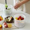 Reborn. J Compact Multipurpose Vegetable Dehydrator with Handle, 2.5L / Semi-automatic Salad Spinner, Mixing Bowl, and Dish Set