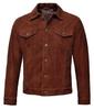 Brown Men Pure Soft Suede Handmade Leather Shirt Stylish Formal Casual Designer