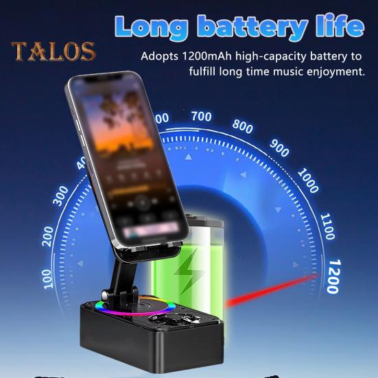 Držák mobilního telefonu 2 v 1 Přenosný reproduktor Stabilní připojení Dobíjecí držák pro reproduktor kompatibilní s Bluetooth se světlem