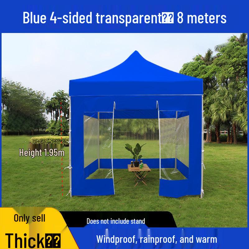 Transparent Tent Side Panel: Windproof & Waterproof Outdoor Canopy Enclosure with Thick Fabric and Durable Edging
