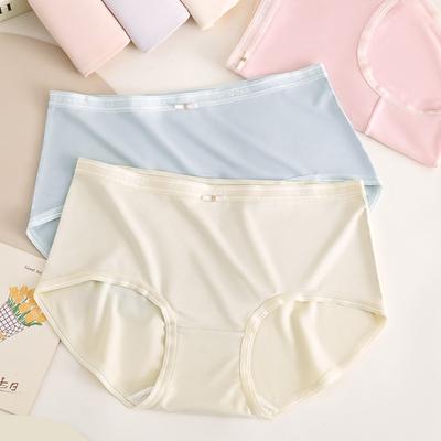 Women's Seamless Underwear Women's Summer Thin Comfortable Crotch Antibacterial Mid Waist Breathable Women's Triangle Panties