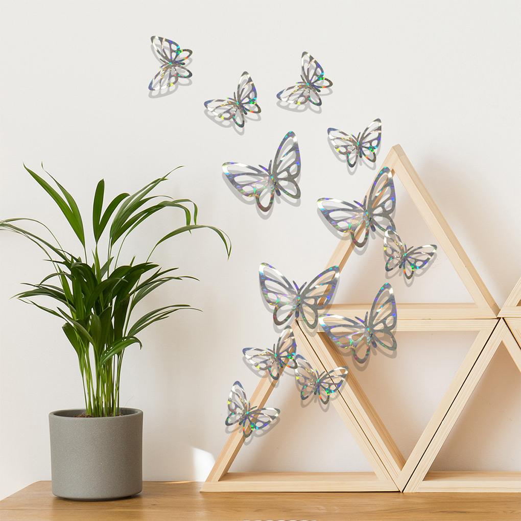 Pack of 24 Wall Art Stickers Room Mirror Decals PVC Craft Self Adhesive Removable Home Wedding Decor Refrigerator Tile