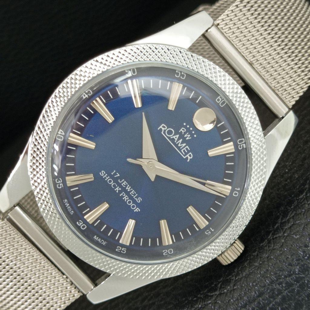 

VINTAGE HAND-WINDING SWISS MENS REFURBISHED BLUE COLOR DIAL WATCH a707126-1