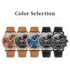 OLEVS Quartz Watch for Men Moon Phase Chronograph Auto Date Fashion Casual Suede Leather Strap Original Waterproof Watches