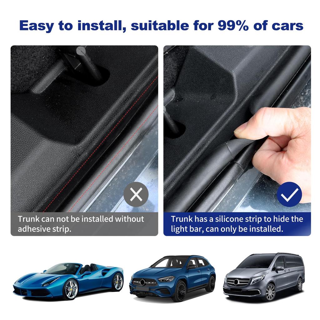 Car High Brightness Trunk Lighting Cuttable Universal Fit LED Rear Trunk Cargo Light Automatic Sensing Tailgate Light Strip