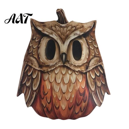Atmospheric Retro Interior Ornaments Halloween Wooden Ornaments, Distressed Pumpkin/Cat Decorations, Desktop & Wall Unique Handcrafted Wood Decors for