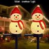 Solar Christmas Snowman Lights Garden Atmosphere Decorative Lights Waterproof Resin Garden Lights Landscape Lights Lawn Floor Insert Lights