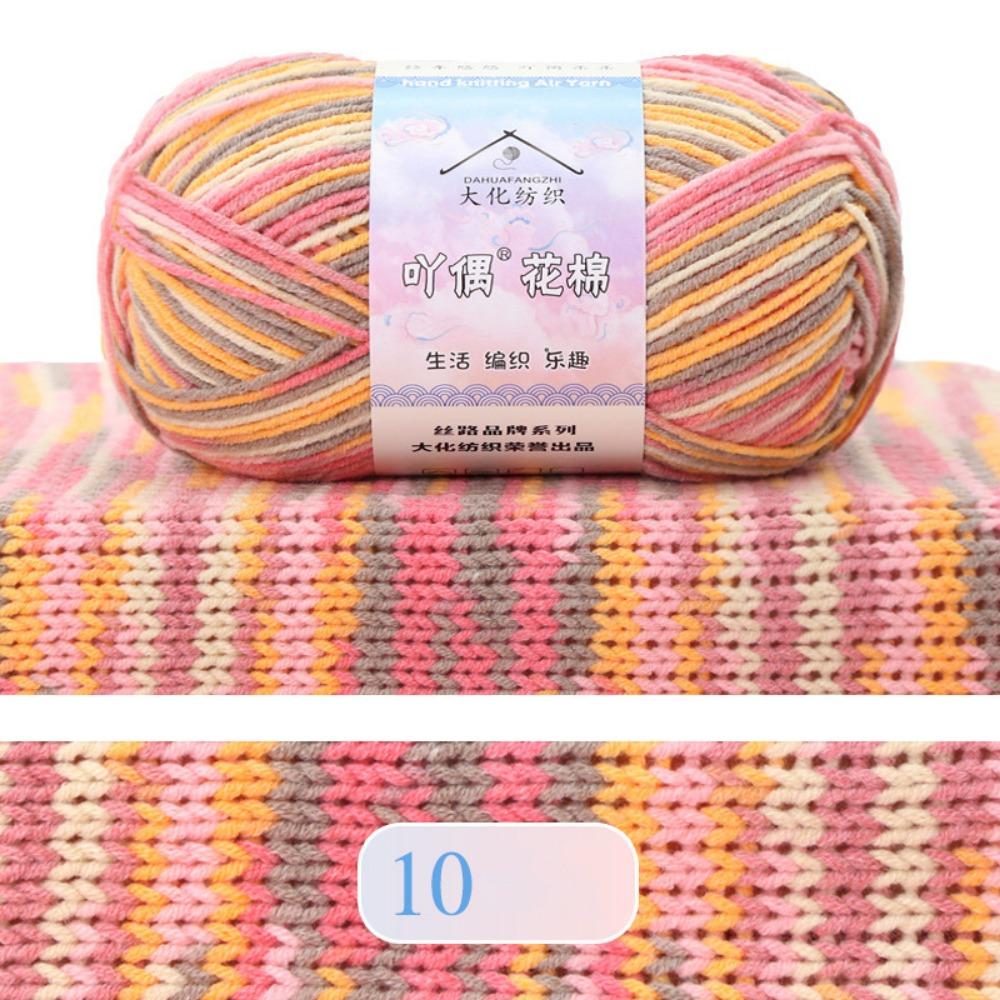 Color Gradient Dyeing Cotton Yarn 4Ply Gradient Yarn Creative Combed Cotton Yarn Crochet Doll 10