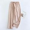 Cotton Floral Pajama Pants Women Big Size Double Gauze Girl Home Trousers Autumn Winter Loose Lace Up Sleeping Casual