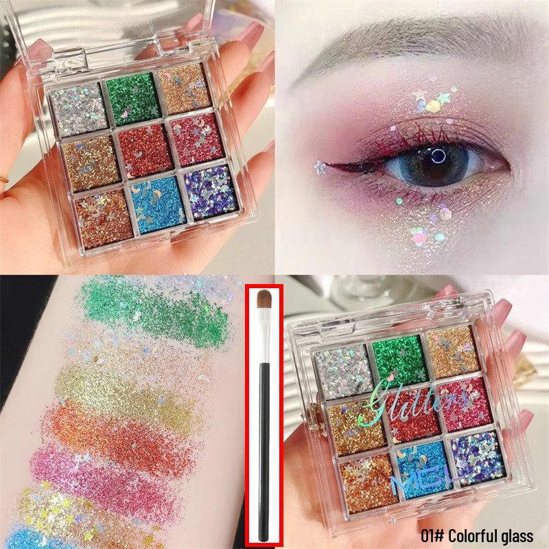MGL Nine-Color Glitter Eyeshadow Gel - Children's Day Stage Makeup