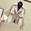 Women's Short Jacket Spring Autumn Korean Fashion Loose Waist Slim Windbreaker Coat Solid Female Outwear Tops