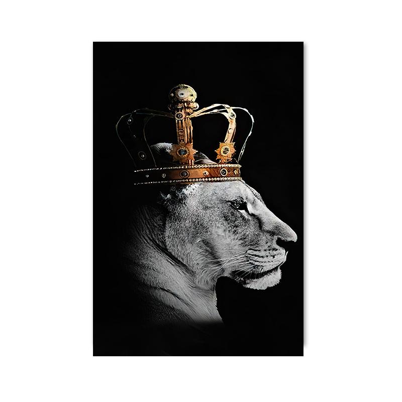 Schwarz-Weiß-Löwe ​​Leinwand Malerei Poster und Drucke Moderne Tier Wand Kunst Bilder für Büro Wohnzimmer Home Decor Cuadros