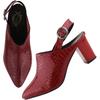 Shoetopia Croco Print Stylish Pointed Toe Cherry Pumps For Women & Girls-Eu37