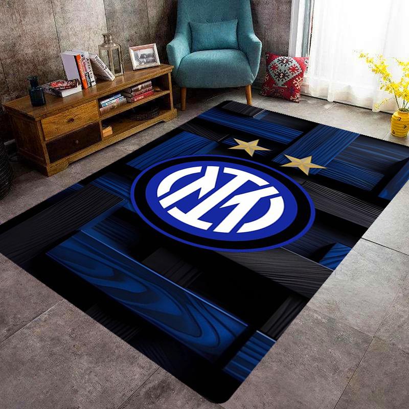 Tappeto con Stemma Inter Milan Stampa Artistica Adatto a Tutte le Stagioni Arte Moda Decorazione per Dormitorio