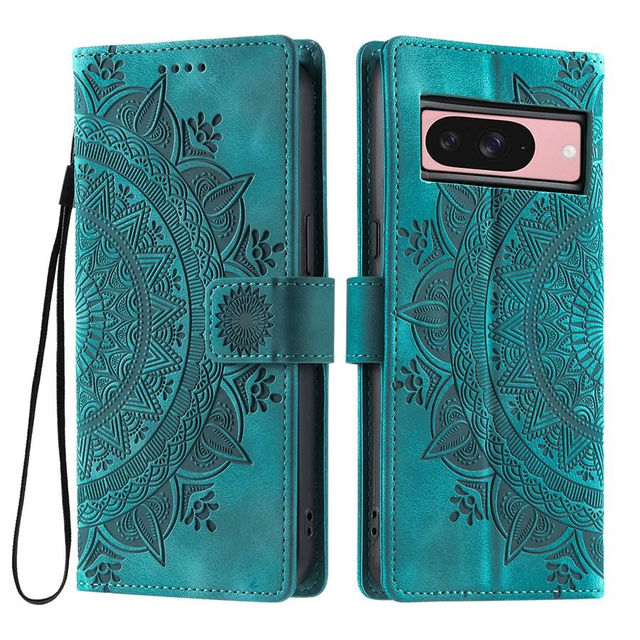 

Чехол-кошелек для телефона с тиснением Tribal для Google Pixel 9 8 7 6 Pro Pixel 9a 8a 7a 6a Photo Frame Kickstand Case Google Pixel 6A зелёный