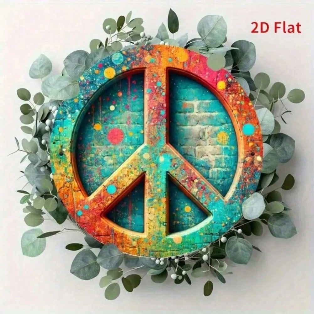 

Vintage Iron Wall Art Retro Metal Sign Circular Design Home Garden Decor 20x20 різнокольоровий