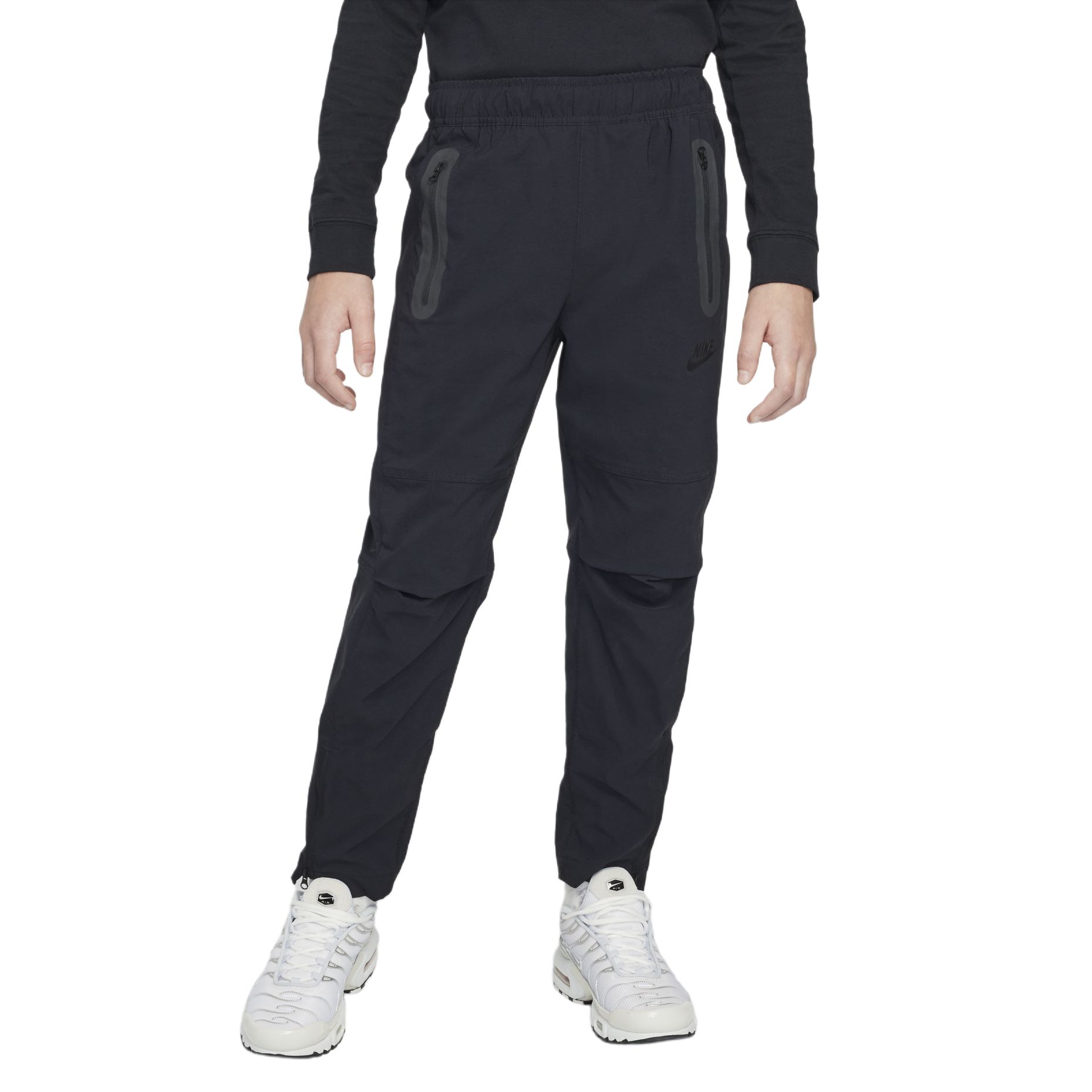 

Nike Tech Series Woven Lightweight Simple Durable Pants Kids bottoms Black HQ8921-010 L
