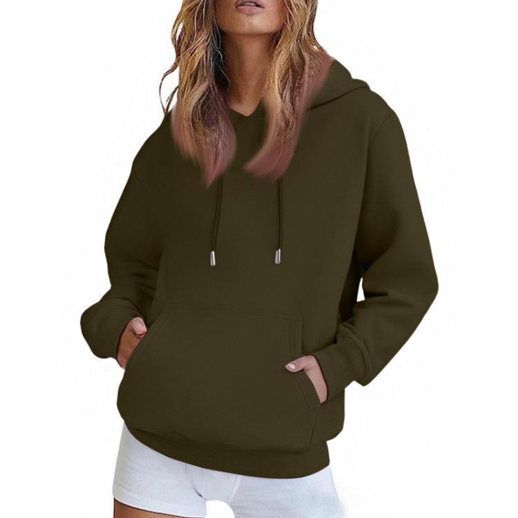 Oversized Hooded Sweatshirt for Women Long Sleeve Drop Shoulder Plush Pullover