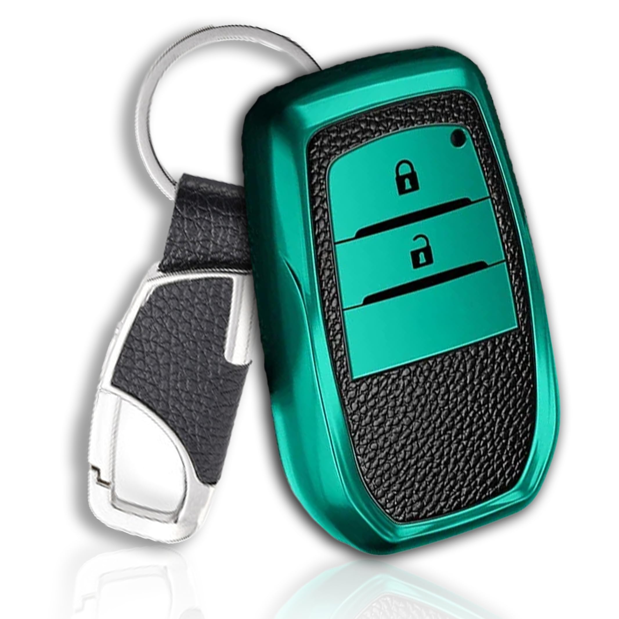 Compatible with Toyota, Leather-like TPU key case, key cover with