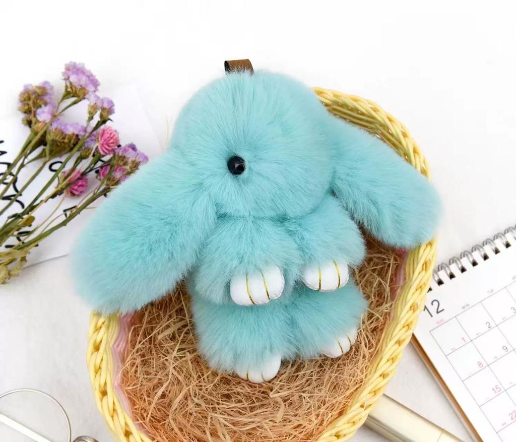 Portachiavi in Peluche Pelliccia Sintetica di Coniglio: Simpatico Ornamento Coniglio per Telefoni Cellulari e Chiavi dell'Auto
