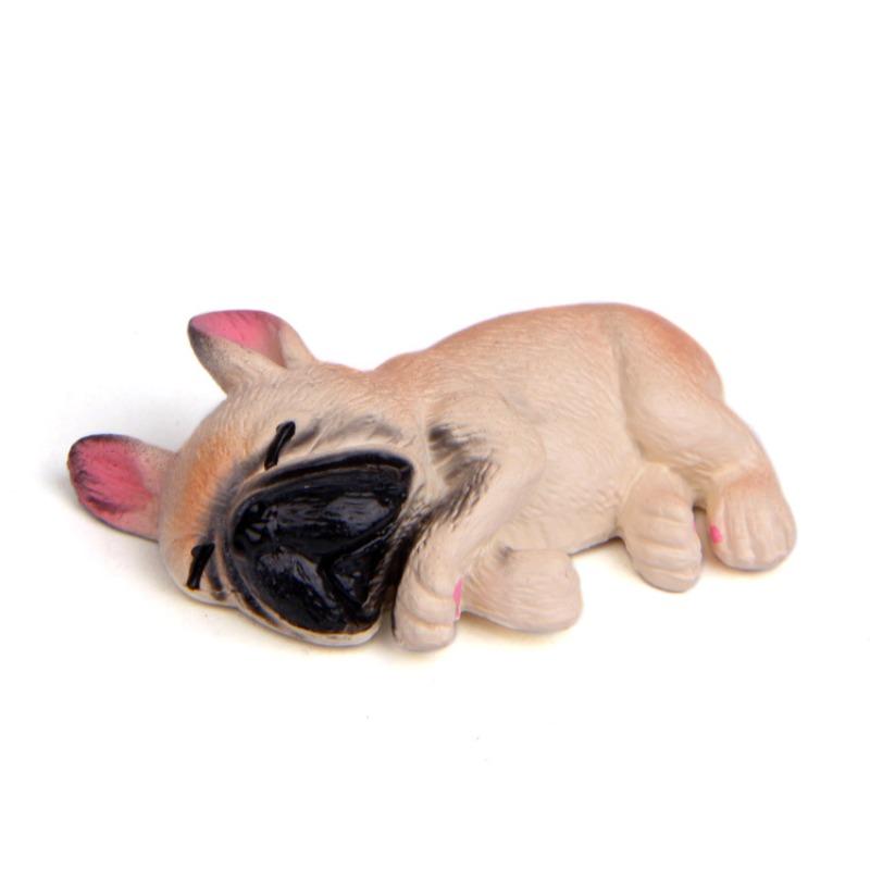 Cute and Sleepy Series Small Bulldog Model Shiba Inu Figurine Phone Case Material Figurine