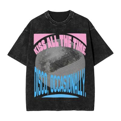 Y2k Streetwear Harrys Styles Küssen Immer Disco Gelegentlich T-Shirt Gewaschene Baumwolle T-Shirts Öffnung für Herren Damen Tees
