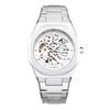 Automatic Mechanical Watches for Men Skeleton Hollow Dial Luminous Wrist Watch Steel Strap Square Case Watch Waterproof