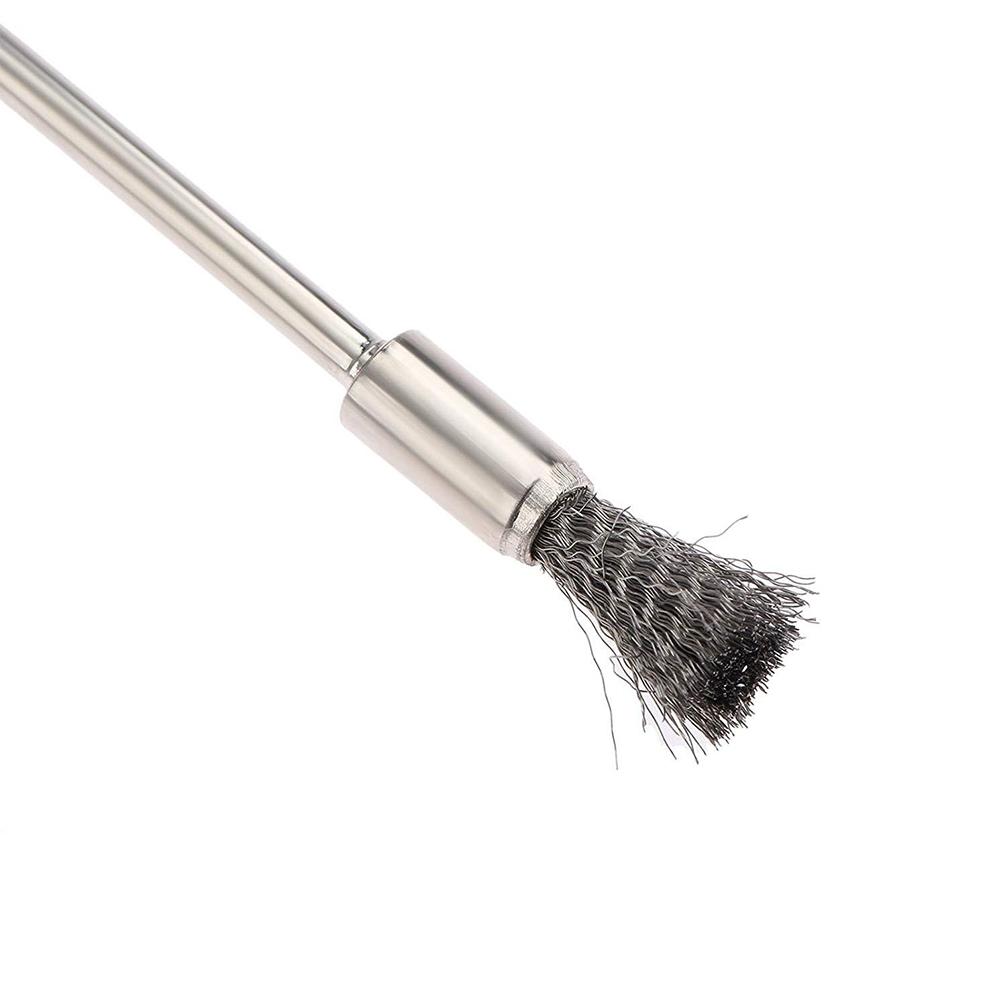 5pcs 3mm Shank 100mm Brass Stainless Steel Wire Brushes Cleaning Polishing Brush