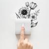 Self Adhesive Black and White Flower Switch Plate Stickers Peel and Stick Removable Waterproof