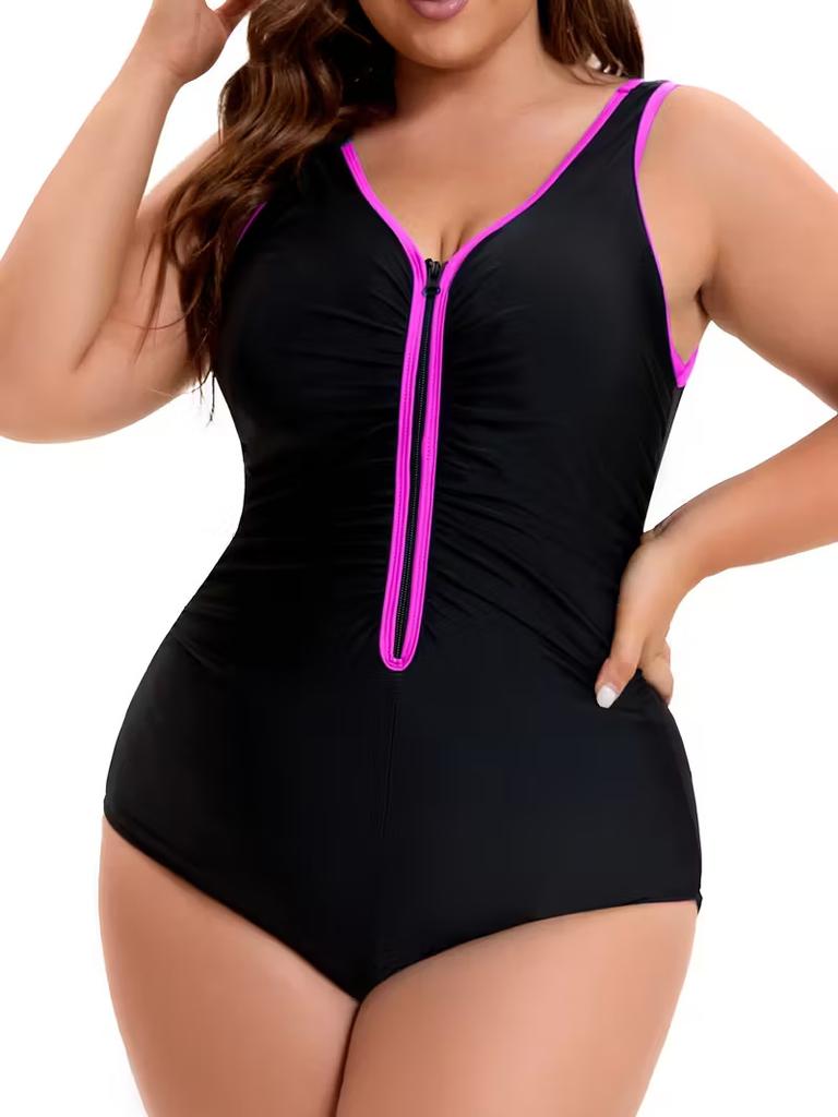 European and American Swimsuits Women's High-end Tight-fitting One-piece Swimsuits Bikini Plus-size Swimsuits