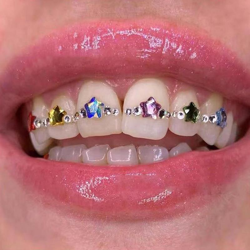 New 1Set Dental Tooth Gems Crystal Diamond Ornament Diy Tools Various Shapes Color Teeth Jewelry Denture Jewelry Decoration