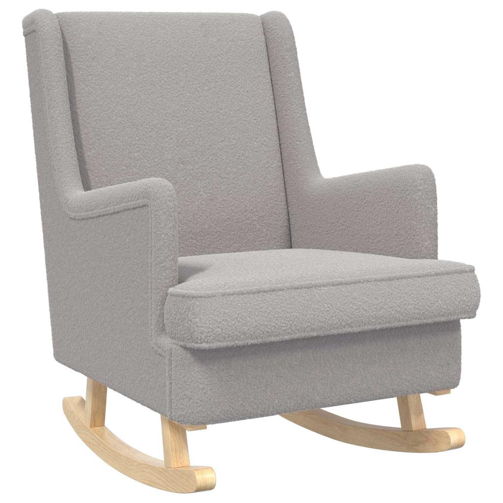 Rocking Chair Light Grey 62 x 80 x 85 cm Boucle
