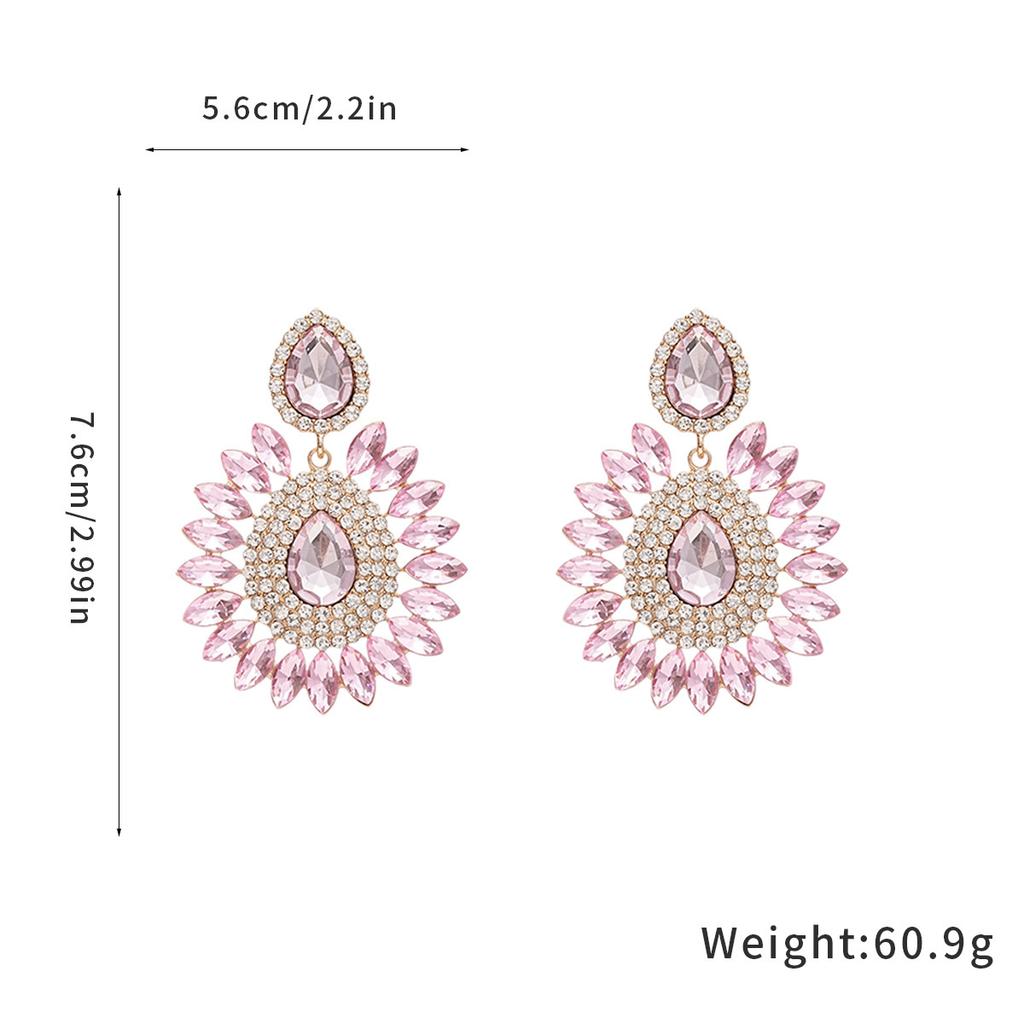 Silver Needle French Fresh Exaggerated Diamond Earrings Light Luxury High-end Stud Earrings Temperament Earrings Design Sense Niche