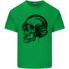 Skull Headphones Gothic Rock Music DJ Unisexs Light Cotton TShirt