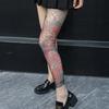 1 pezzo Collant Stampati con Tatuaggi da Donna Collant Patternati Senza Cuciture a 360 Gradi Calze a Rete Trasparenti Grafiche