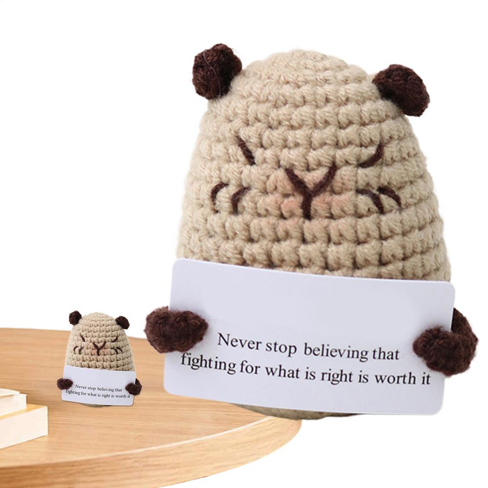 

Funny Positive Crochet Animals Small Crochet Inspirational Doll Cute Expression Decoration Tool For Desk Bedside Table Coffee белый
