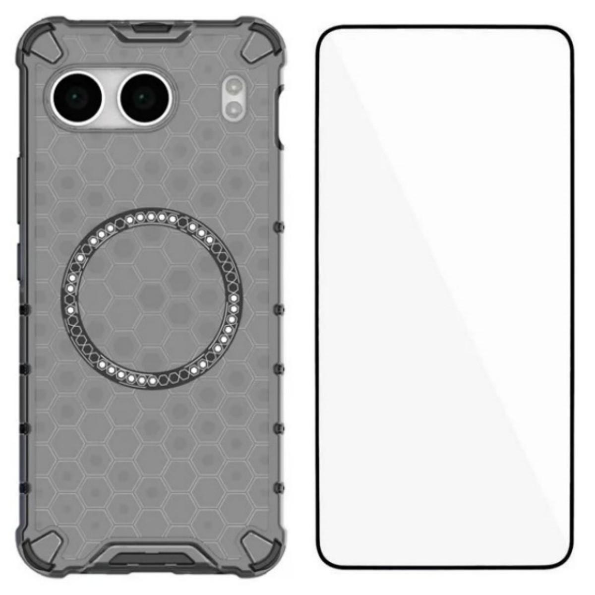 

For OnePlus Nord 4 Case Compatible with MagSafe WANLONFENG FC Series TPU+PC Phone Cover with Tempered Glass Black