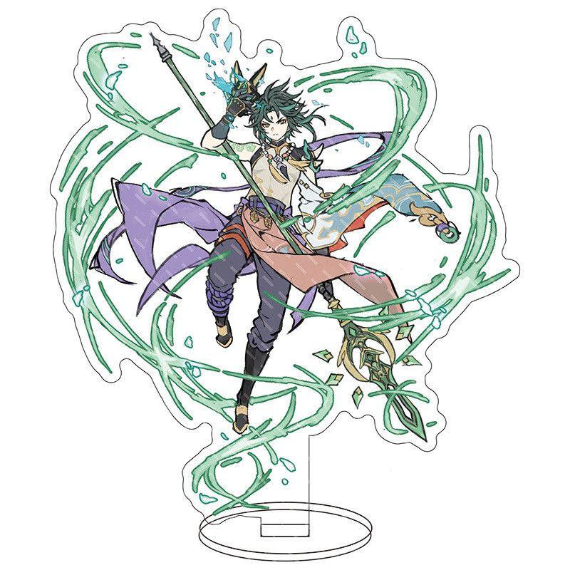 Barbatos Genshin Impact Keqing Barbara Acrylic Figure Stand Decoration Display