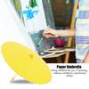 White Blank Paper Umbrella Decor Props for Kids   Hand Painting(Yellow)