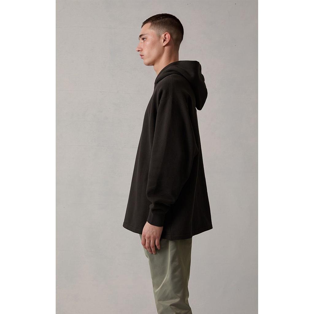 Fear of God Essentials Relaxed Hoodie With Velvet Flock Logo SS22 Men Tops Iron-Black FOG-SS22-148