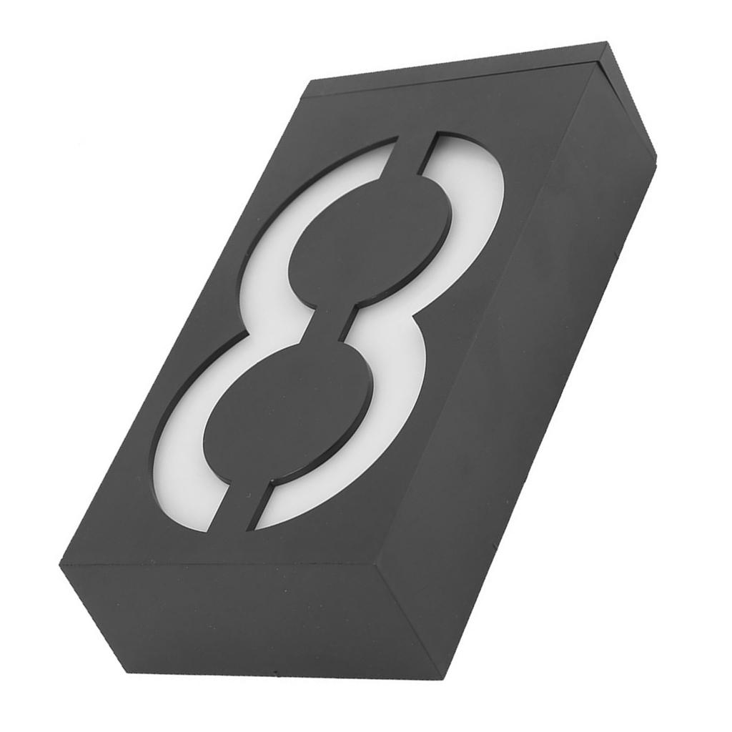 Outdoor Solar Power LED Number Sign Light House Hotel Store Door Address Lights Plate(Numero 8 )